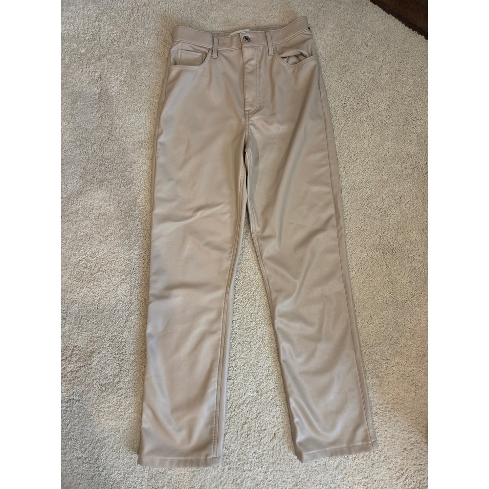 Abercrombie & Fitch Pants Womens 28/6L Tan Vegan Leather 90s Straight Excellent